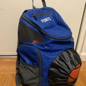 Blue Men's Sports Backpack with Ball Holder